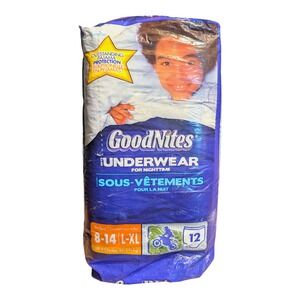 GoodNites Boys Underpants for Nighttime L-XL 60-125+ lbs 12 Count Biker BMX 2011